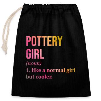 Pottery - Closable cotton gift bag (25x30cm) - black - Front