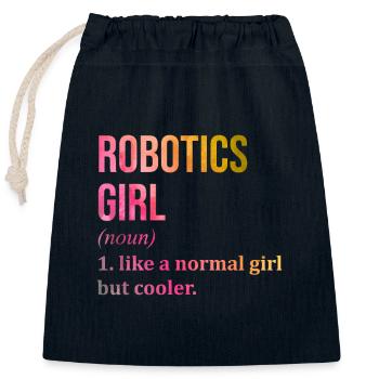 Roboter - Verschließbarer Geschenkbeutel aus Baumwolle (25x30cm) - Navy - Vorne