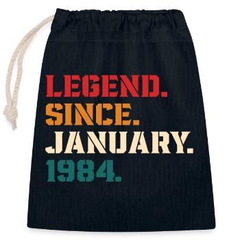 Legende seit Januar 1984 - Verschließbarer Geschenkbeutel aus Baumwolle (25x30cm) - Navy - Vorne
