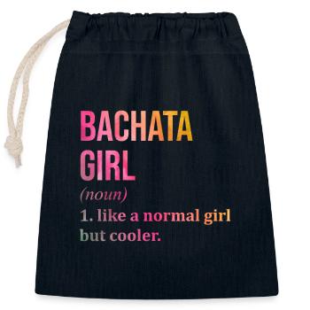 Bachata - Closable cotton gift bag (25x30cm) - navy - Front