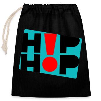 Hip Hop - Sac cadeau en coton avec cordon (25 x 30 cm) - noir - Devant