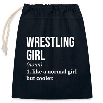 Wrestling - Closable cotton gift bag (25x30cm) - navy - Front
