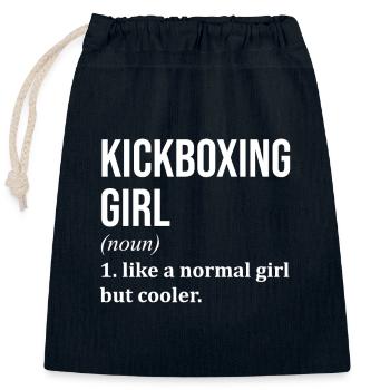 Kickboxing - Sac cadeau en coton avec cordon (25 x 30 cm) - bleu marine - Devant