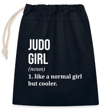 judo - Sac cadeau en coton avec cordon (25 x 30 cm) - bleu marine - Devant