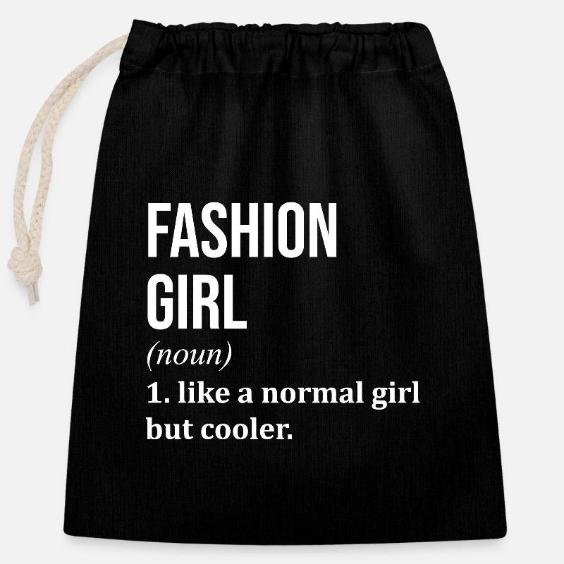 mode - Sac cadeau en coton avec cordon (25 x 30 cm) - noir