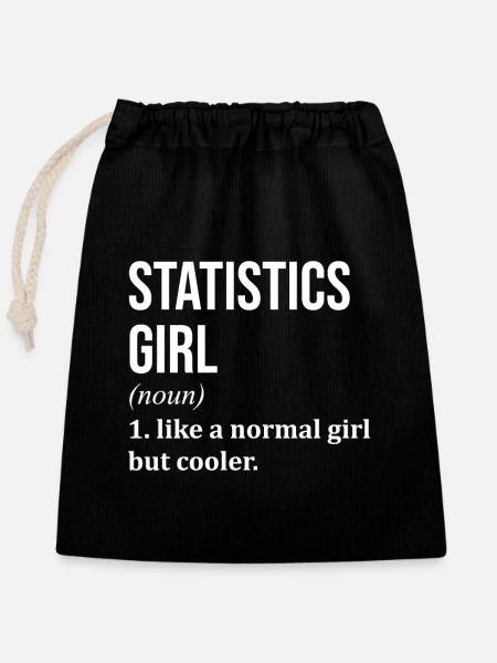 Statistik Statistik Statistik - Verschließbarer Geschenkbeutel aus Baumwolle (25x30cm) - Schwarz