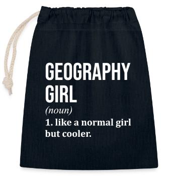 Geography - Closable cotton gift bag (25x30cm) - navy - Front