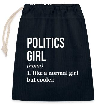 Politics - Closable cotton gift bag (25x30cm) - navy - Front