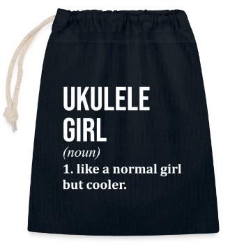 Ukulele - Verschließbarer Geschenkbeutel aus Baumwolle (25x30cm) - Navy - Vorne