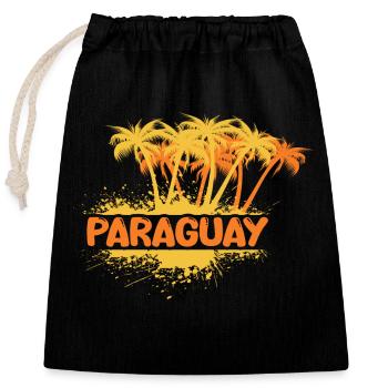 Paraguay - Verschließbarer Geschenkbeutel aus Baumwolle (25x30cm) - Schwarz - Vorne