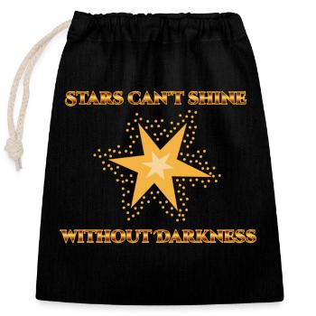 Stars cant shine - Verschließbarer Geschenkbeutel aus Baumwolle (25x30cm) - Schwarz - Vorne