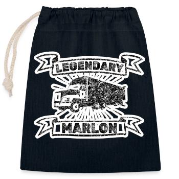 Geschenk für Marlon - Verschließbarer Geschenkbeutel aus Baumwolle (25x30cm) - Navy - Vorne