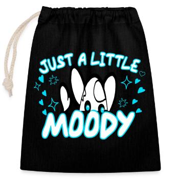A bit moody - Closable cotton gift bag (25x30cm) - black - Front