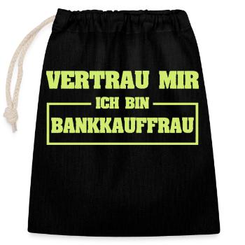 Bank clerk - Closable cotton gift bag (25x30cm) - black - Front