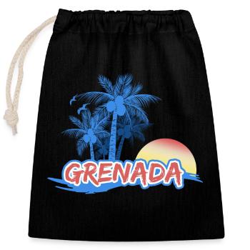 Plage Grenade - Sac cadeau en coton avec cordon (25 x 30 cm) - noir - Devant