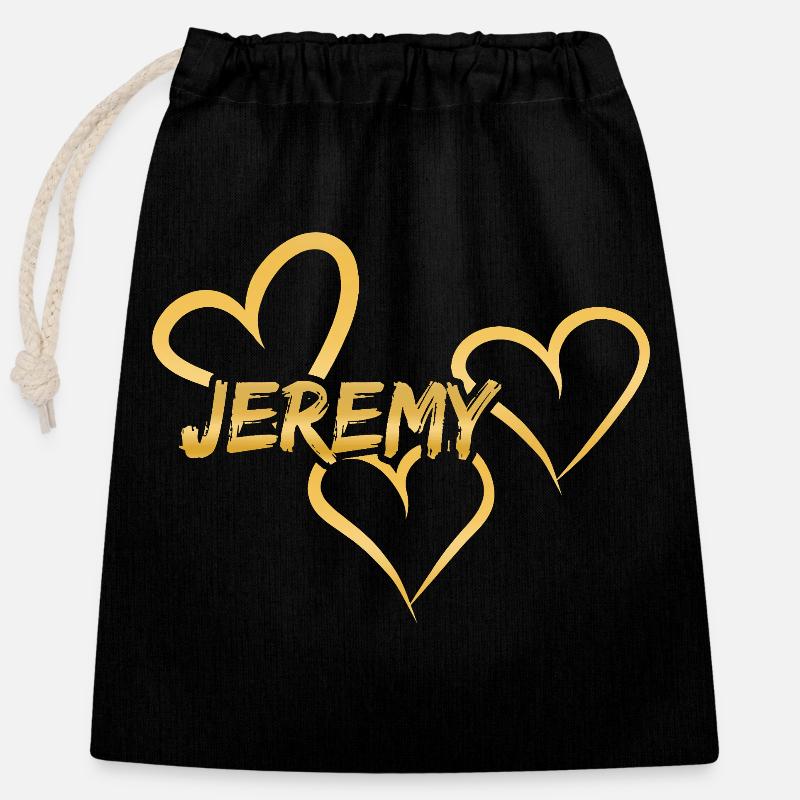 Jeremy dans le rôle de Jeremy - Sac cadeau en coton avec cordon (25 x 30 cm) - noir