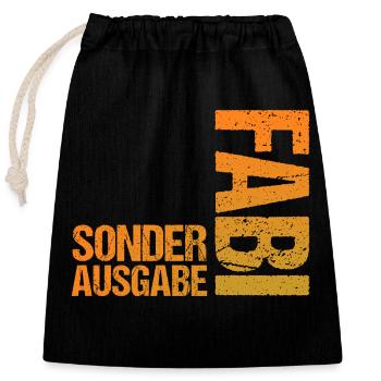 Fabien - Sac cadeau en coton avec cordon (25 x 30 cm) - noir - Devant