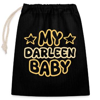 Darleen - Sac cadeau en coton avec cordon (25 x 30 cm) - noir - Devant
