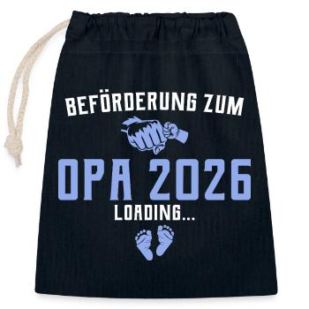 Beförderung zum Opa 2026 loading - Verschließbarer Geschenkbeutel aus Baumwolle (25x30cm) - Navy - Vorne