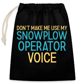 Conducteur de chasse-neige Conducteur de chasse-neige vocal - Sac cadeau en coton avec cordon (25 x 30 cm) - noir - Devant