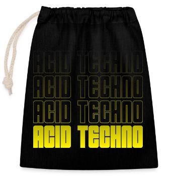 Acid Techno Repetition Gradient - Closable cotton gift bag (25x30cm) - black - Front