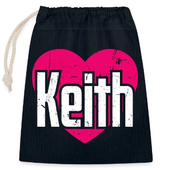I Love Keith Pink Heart I Love Keith - Closable cotton gift bag (25x30cm) - navy - Front
