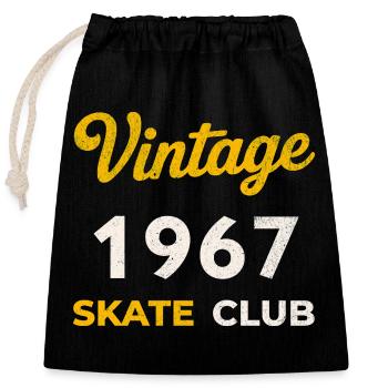 Vintage 1967 Skate Club Retro Geburtsjahr Geschenk - Verschließbarer Geschenkbeutel aus Baumwolle (25x30cm) - Schwarz - Vorne
