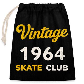 Vintage 1964 Skate Club Retro Geburtsjahr Geschenk - Verschließbarer Geschenkbeutel aus Baumwolle (25x30cm) - Schwarz - Vorne