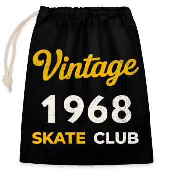 Vintage 1968 Skate Club Retro Geburtsjahr Geschenk - Verschließbarer Geschenkbeutel aus Baumwolle (25x30cm) - Schwarz - Vorne