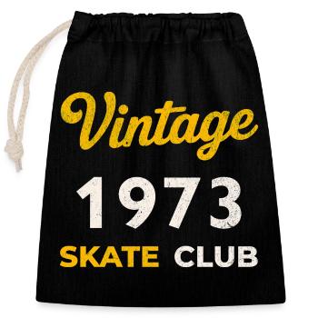 Vintage 1973 Skate Club Retro Geburtsjahr - Verschließbarer Geschenkbeutel aus Baumwolle (25x30cm) - Schwarz - Vorne