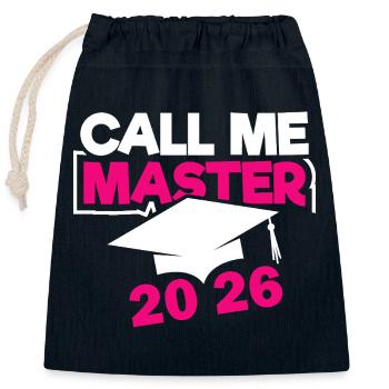 Master 2026 Graduation Graduation - Closable cotton gift bag (25x30cm) - navy - Front