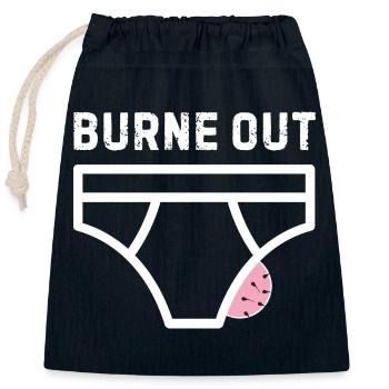 Burne out – Humor, Büro, Stress - Verschließbarer Geschenkbeutel aus Baumwolle (25x30cm) - Navy - Vorne