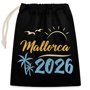 Mallorca 2026 - Verschließbarer Geschenkbeutel aus Baumwolle (25x30cm) - Schwarz - Vorne