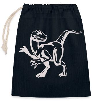 Raptor dinosaur dino gift - Closable cotton gift bag (25x30cm) - navy - Front