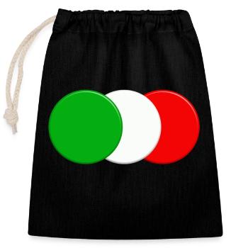 Drapeau italien - Sac cadeau en coton avec cordon (25 x 30 cm) - noir - Devant