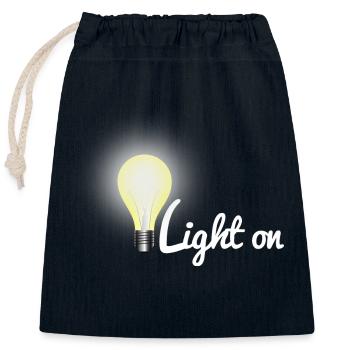 Licht an Glühbirne - Verschließbarer Geschenkbeutel aus Baumwolle (25x30cm) - Navy - Vorne