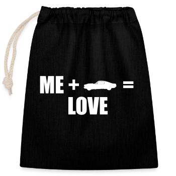 Car Auto Liebe Love Wagen KFZ - Closable cotton gift bag (25x30cm) - black - Front