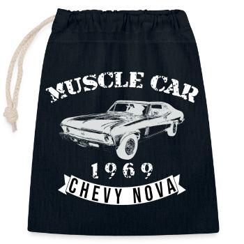 Vintage Chevelle Muscle Car Design - Verschließbarer Geschenkbeutel aus Baumwolle (25x30cm) - Navy - Vorne