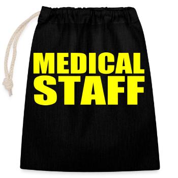 Medical staff - Closable cotton gift bag (25x30cm) - black - Front