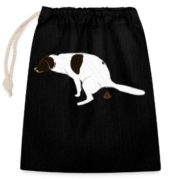 English Pointer dog at his business I - Closable cotton gift bag (25x30cm) - black - Front