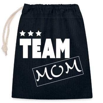 TEAM MOM - Sac cadeau en coton avec cordon (25 x 30 cm) - bleu marine - Devant