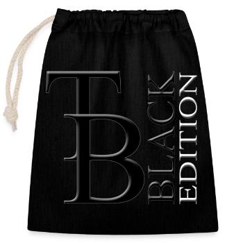 TB black edition - Closable cotton gift bag (25x30cm) - black - Front