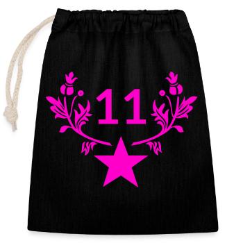Birthday - Closable cotton gift bag (25x30cm) - black - Front