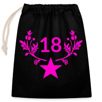 Birthday - Closable cotton gift bag (25x30cm) - black - Front