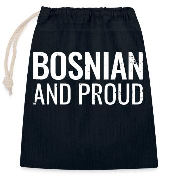 Bosnia Herzegovina Proud Bosnian Bosnians - Closable cotton gift bag (25x30cm) - navy - Front
