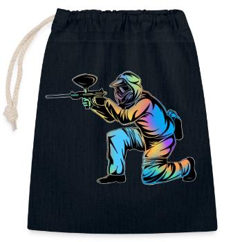 Paintball - Verschließbarer Geschenkbeutel aus Baumwolle (25x30cm) - Navy - Vorne