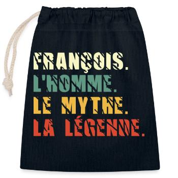 François l homme le mythe la légende - Sac cadeau en coton avec cordon (25 x 30 cm) - bleu marine - Devant