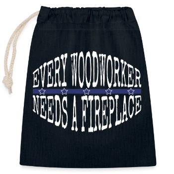 woodworking carpentry lumberman gift funshirt - Verschließbarer Geschenkbeutel aus Baumwolle (25x30cm) - Navy - Vorne