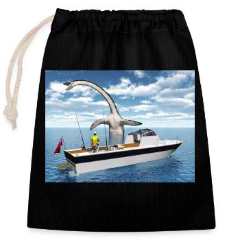 Deep-sea anglers and sea monsters - Closable cotton gift bag (25x30cm) - black - Front