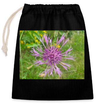 Großes Flockenkraut auch Centaurea Skabiosen-Flocken - Verschließbarer Geschenkbeutel aus Baumwolle (25x30cm) - Schwarz - Vorne